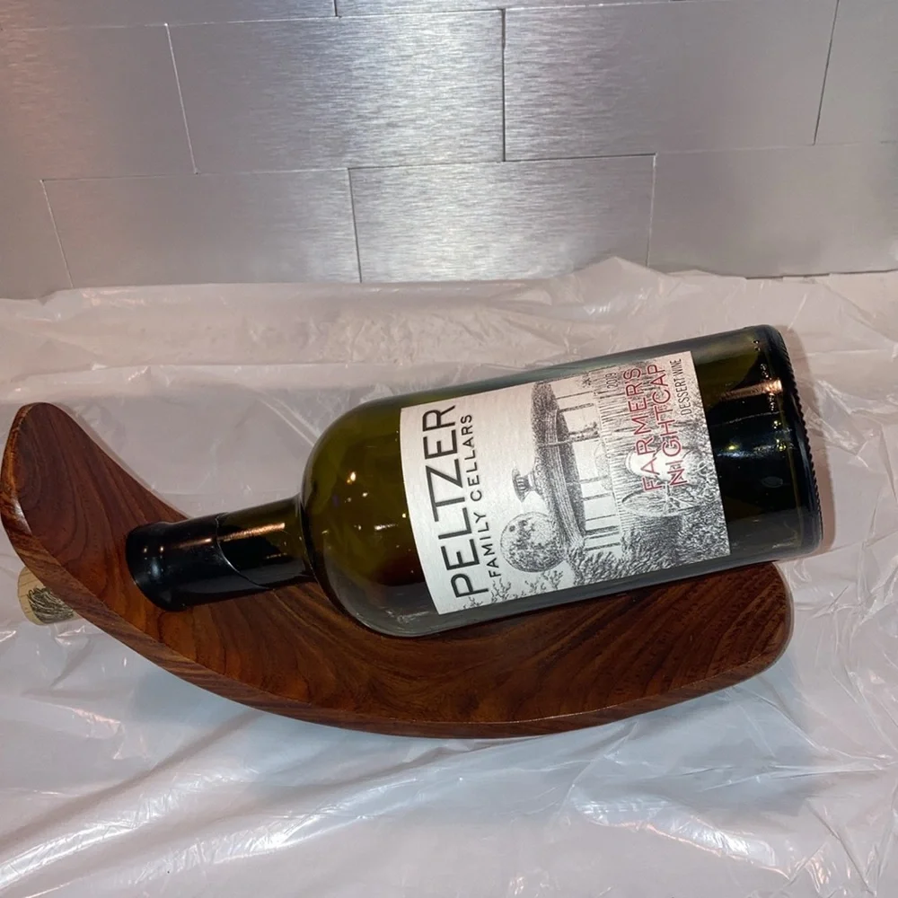 Custom Wood Wine Bottle Stand For a Single Bottle Of Wine Wood Wine Holder Decor